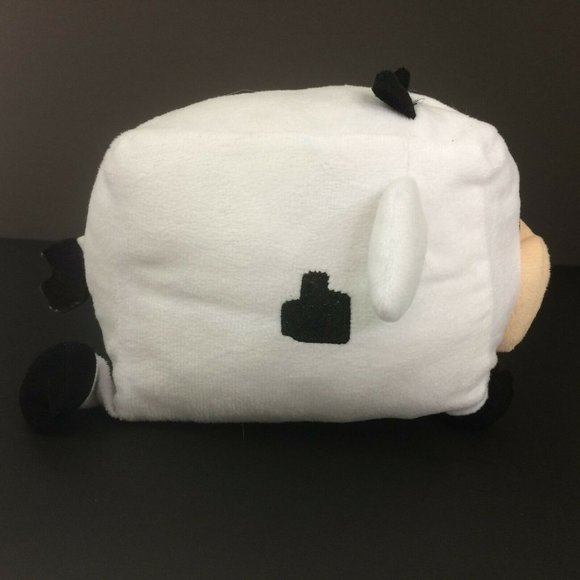 Nanco Pixel Cow Square Plush 9" Black & White Stuffed Animal Toy - Picture 3 of 10